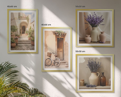 Wall art set Lavender flowers and architecture