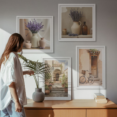 Wall art set Lavender flowers and architecture