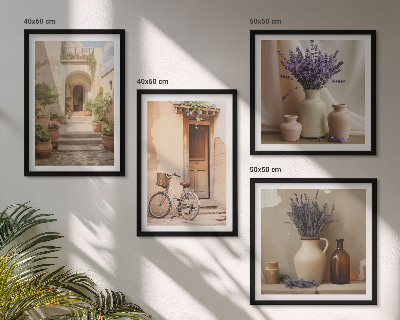 Wall art set Lavender flowers and architecture