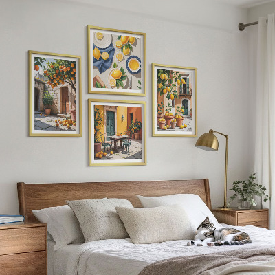 Wall art set Citrus trees in a sunny garden