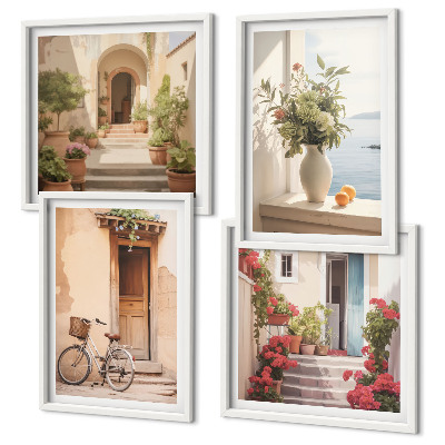 Wall art set Charming seaside streets