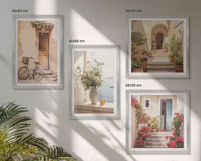 Wall art set Charming seaside streets