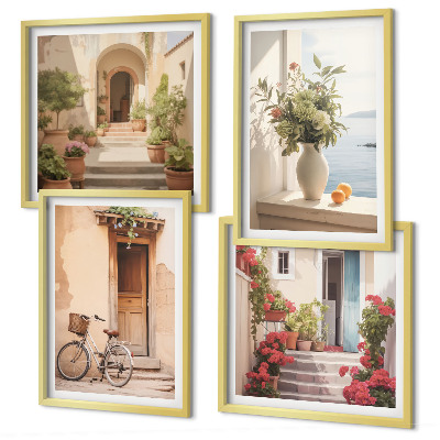 Wall art set Charming seaside streets