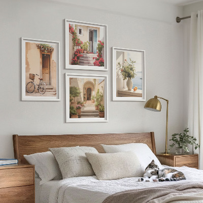 Wall art set Charming seaside streets
