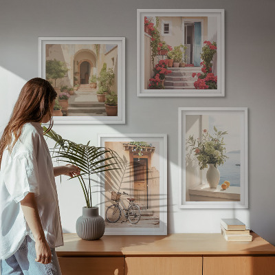 Wall art set Charming seaside streets