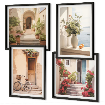 Wall art set Charming seaside streets