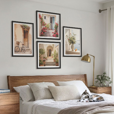 Wall art set Charming seaside streets