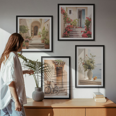 Wall art set Charming seaside streets