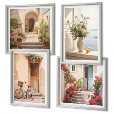 Wall art set Charming seaside streets