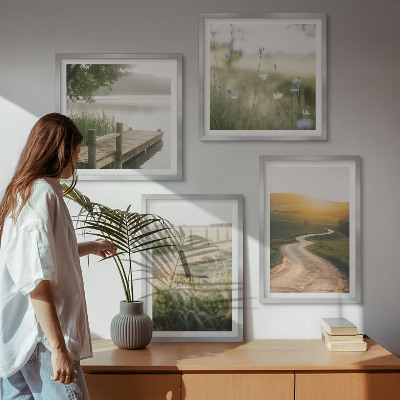 Multi-piece wall decor set Landscape meadow road west