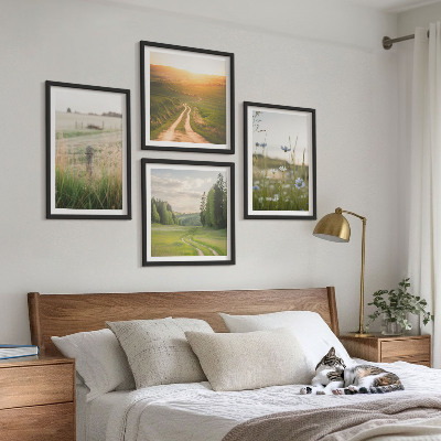 Wall art set Landscapes nature fields sun