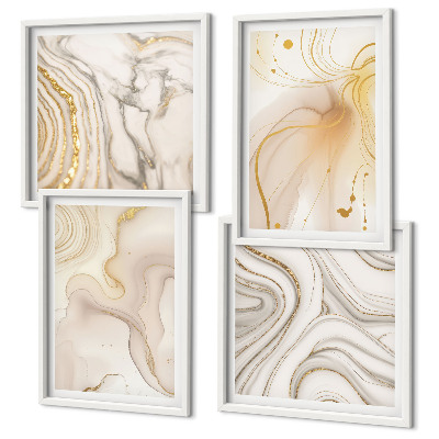 Set of 4 wall art pieces Subtle abstract patterns