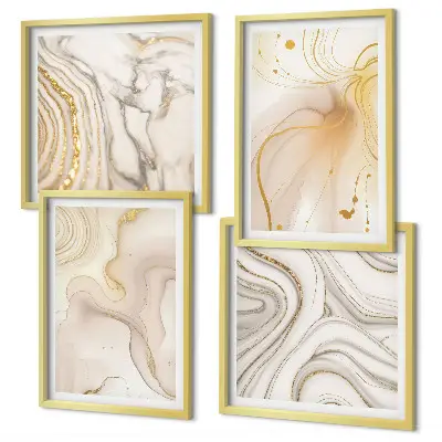 Set of 4 wall art pieces with subtle abstract patterns