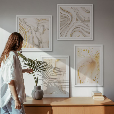 Set of 4 wall art pieces Subtle abstract patterns