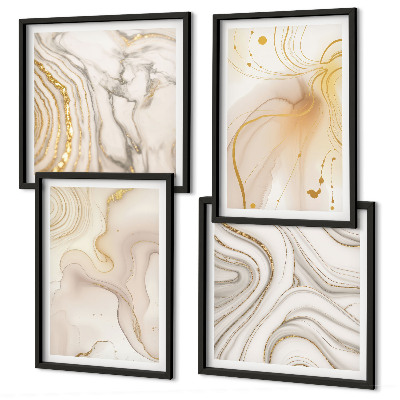Set of 4 wall art pieces Subtle abstract patterns