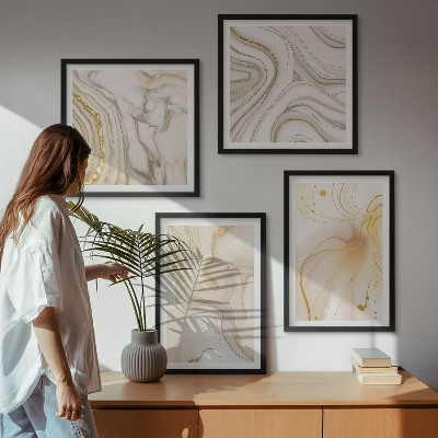 Set of 4 wall art pieces Subtle abstract patterns
