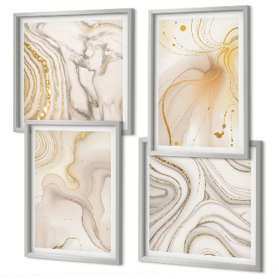 Set of 4 wall art pieces Subtle abstract patterns