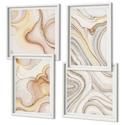 Linear abstract wall art set of 4 pieces