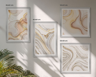 Set of 4 wall art pieces Linear abstract motifs