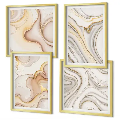 Linear abstract wall art set of 4 pieces