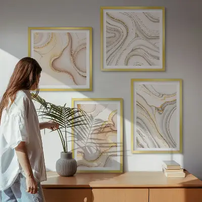 Linear abstract wall art set of 4 pieces