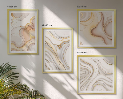 Set of 4 wall art pieces Linear abstract motifs