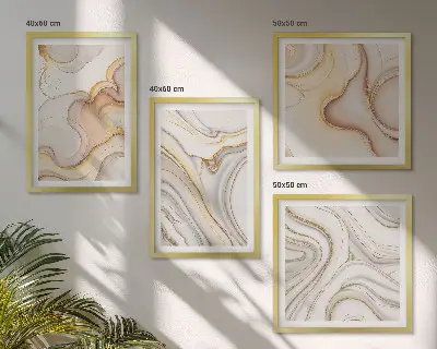 Linear abstract wall art set of 4 pieces