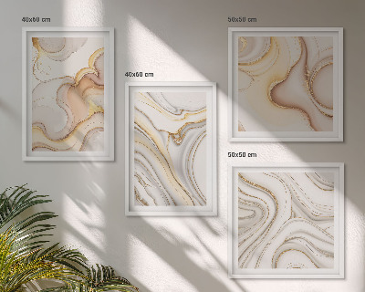 Set of 4 wall art pieces Linear abstract motifs