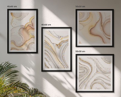 Set of 4 wall art pieces Linear abstract motifs