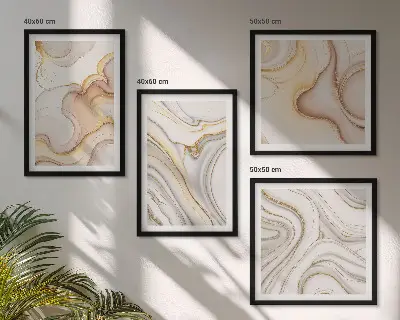 Linear abstract wall art set of 4 pieces