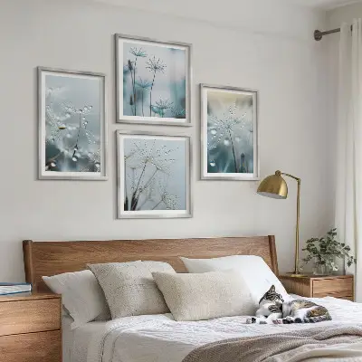 Dewdrops on dandelions wall art set