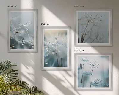 Dewdrops on dandelions wall art set