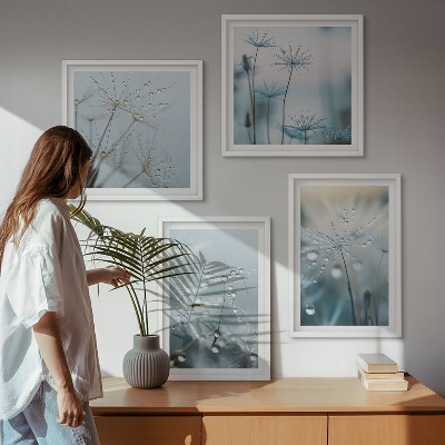 Wall art set Dewdrops on dandelions