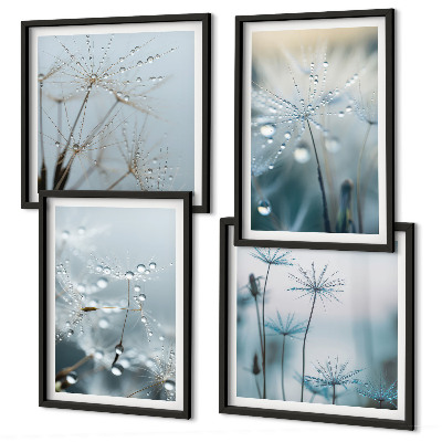Wall art set Dewdrops on dandelions