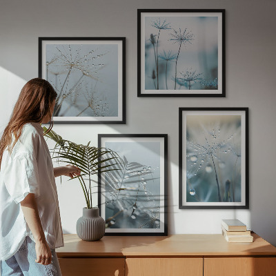 Wall art set Dewdrops on dandelions