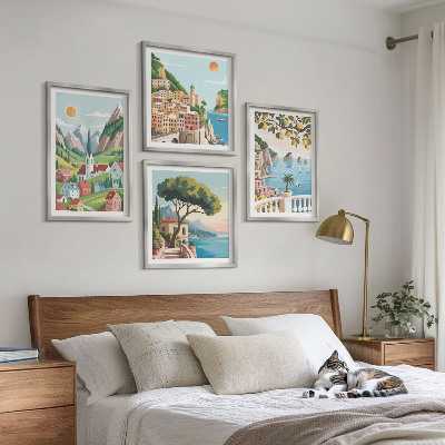 Multi-piece wall decor set Sea landscapes citrus fruits