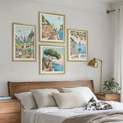 Multi-piece wall decor set Sea landscapes citrus fruits