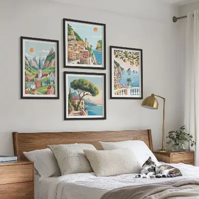 Multi-piece wall decor set sea landscapes and citrus fruits