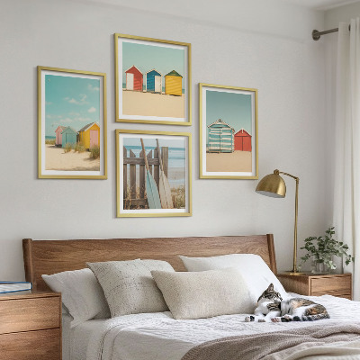 Multi-piece wall decor set Colorful houses beach sun