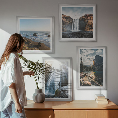 Multi-piece wall decor set Waterfalls mountains landscapes nature
