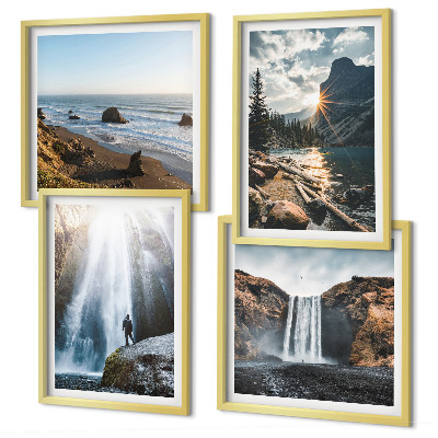 Multi-piece wall decor set Waterfalls mountains landscapes nature