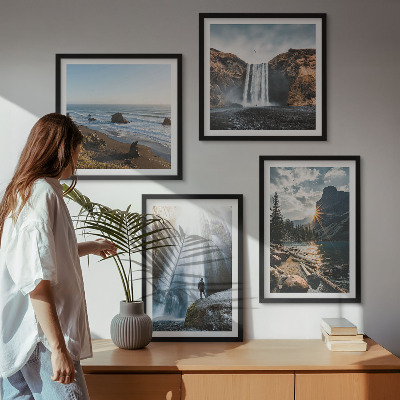 Multi-piece wall decor set Waterfalls mountains landscapes nature