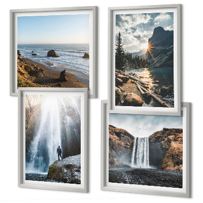 Multi-piece wall decor set Waterfalls mountains landscapes nature