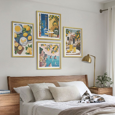 Set of 4 wall art pieces Patio Sun Lemonade