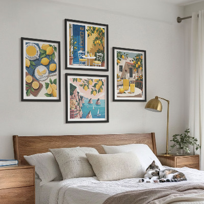 Set of 4 wall art pieces Patio Sun Lemonade