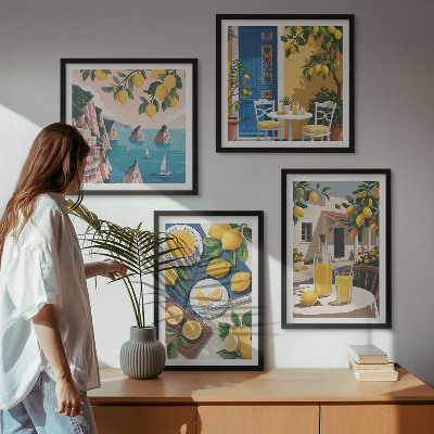 Set of 4 wall art pieces Patio Sun Lemonade