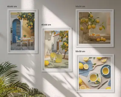 Multi-piece wall decor set lemons and lemonade with a blue door theme