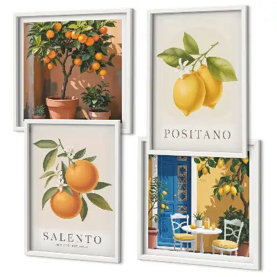 Amalfi lemons and oranges wall art set