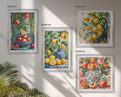 Set of 4 wall art pieces Fruit compositions