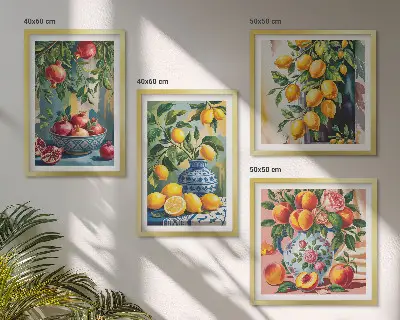 Fruit compositions wall art set of 4 pieces